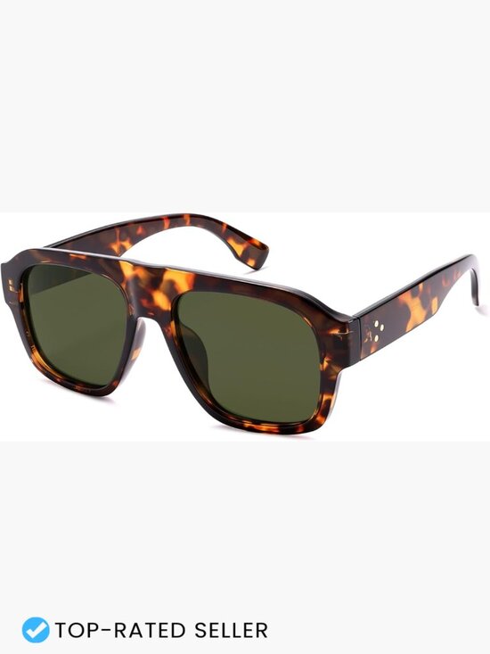 Oversized Aviator Sunglasses Polarized UV400 Protection Unisex Square Frame main image 7